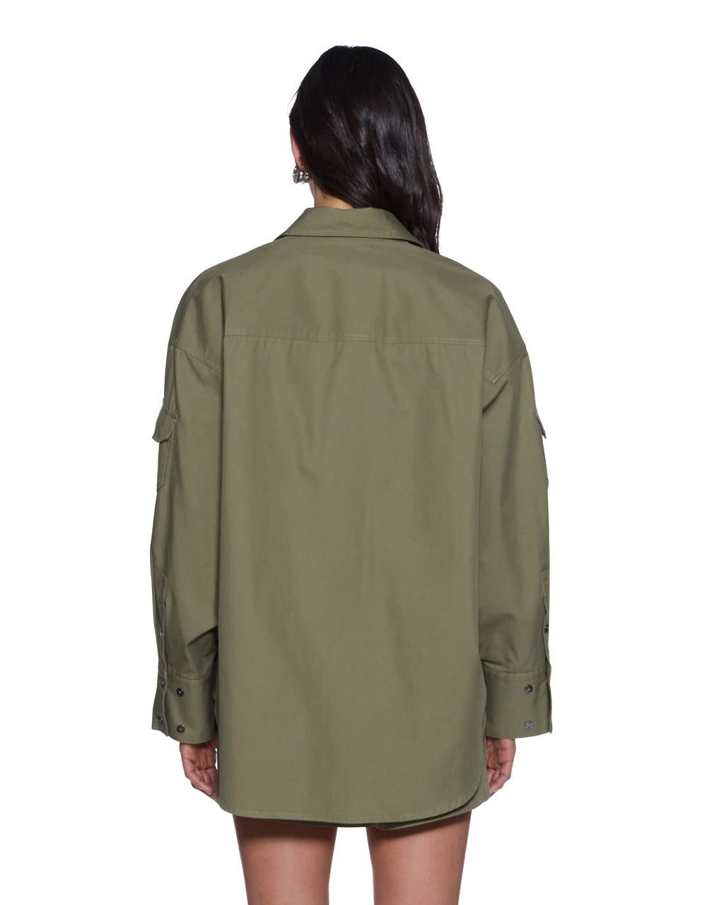 Womens Astra Ls Cargo Shirt Khaki Oversized Shirts - Khaki