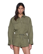 Womens Astra Ls Cargo Shirt Khaki Oversized Shirts - Khaki