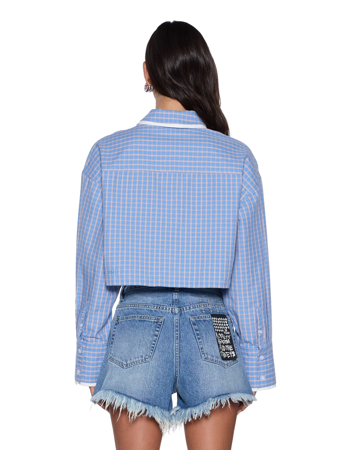 Womens Balter Ls Shirt Blu Check Relaxed Shirts - Blue