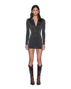 Womens Devin Ls Shirtdress Silver Slim Dresses - Silver