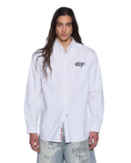 Mens Graffiti Anti Button Down Ls Shirt White Regular Shirts - White