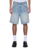 Mens Anti Short Scatter Blue Relaxed Walkshorts - Denim