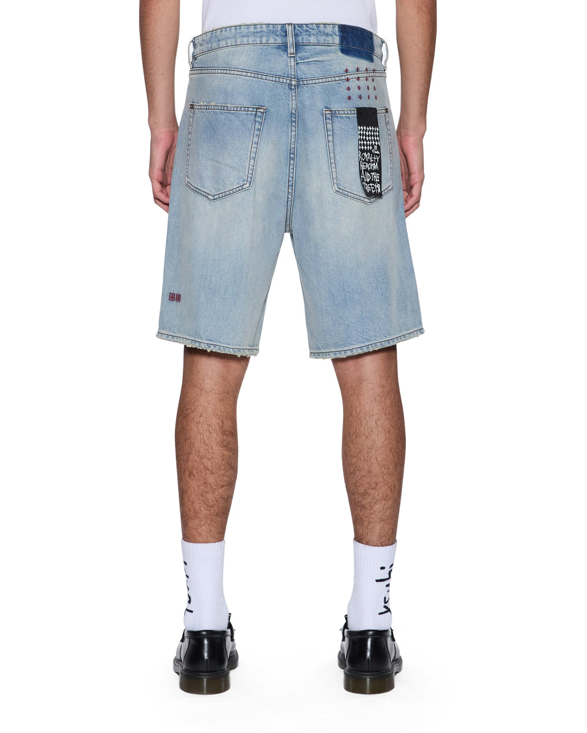 Mens Anti Short Scatter Blue Relaxed Walkshorts - Denim