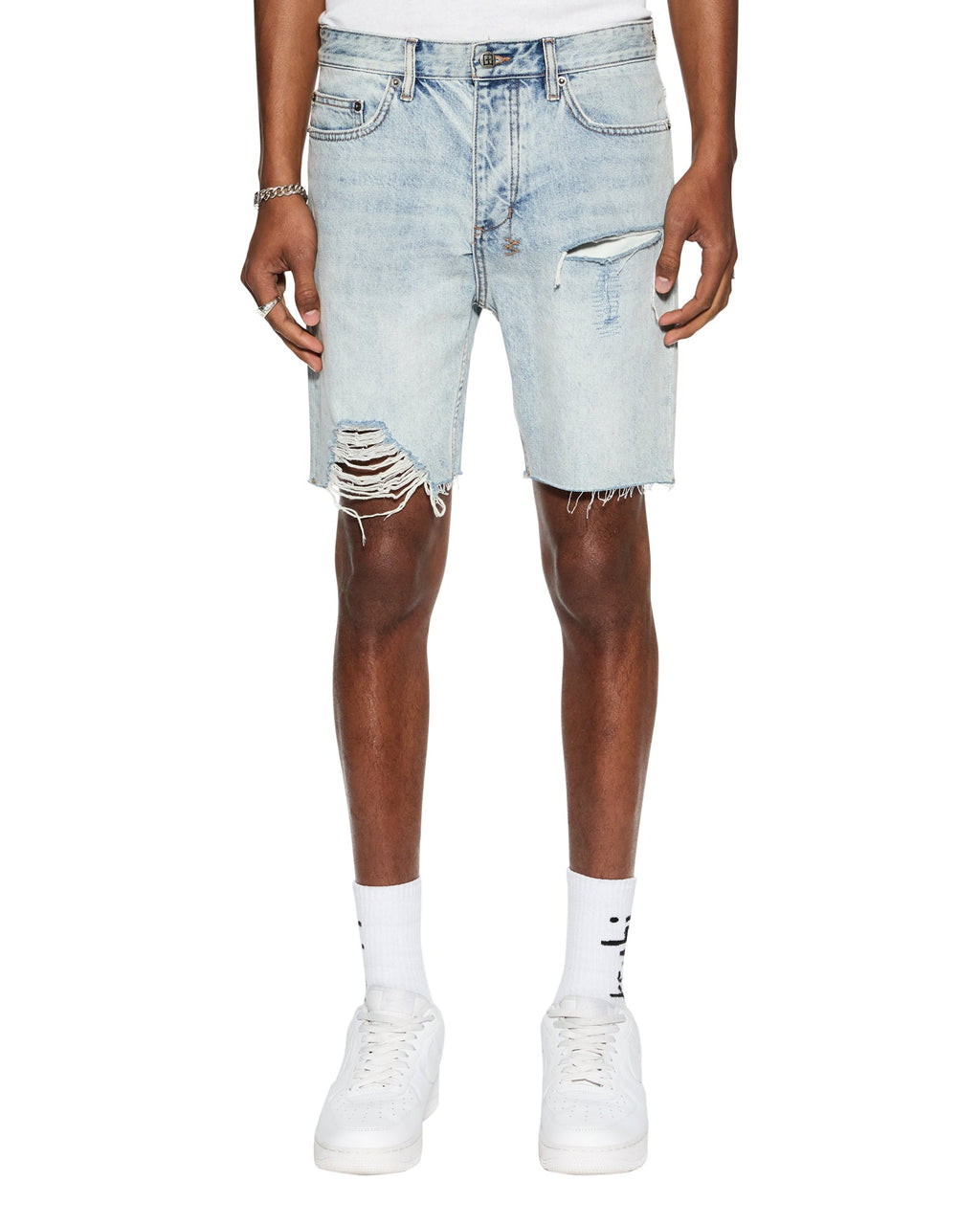 Mens Chopper Short Karma Trashed Slim Walkshorts - Denim