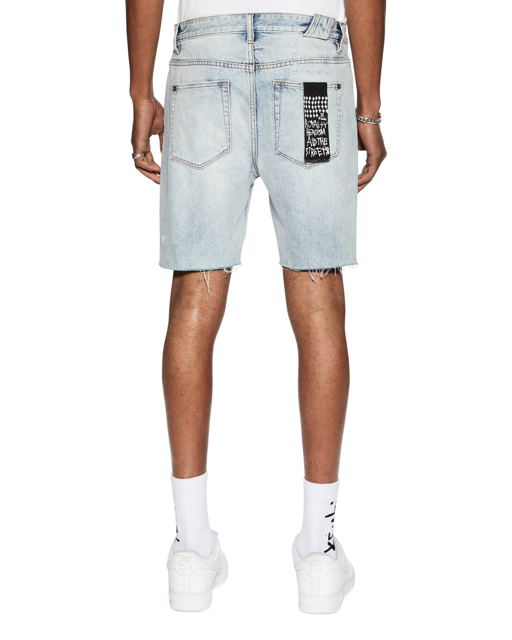 Mens Chopper Short Karma Trashed Slim Walkshorts - Denim