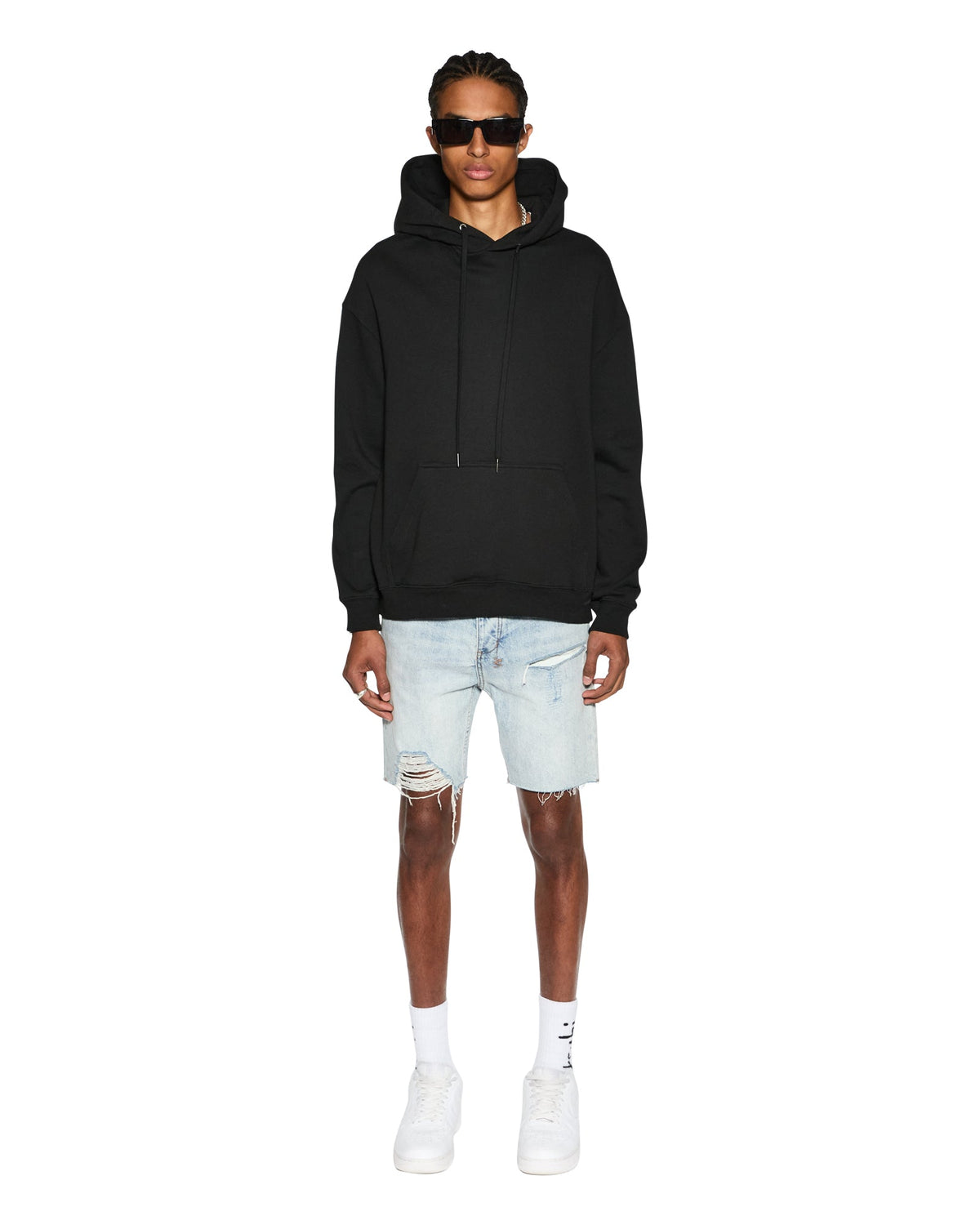 Mens Chopper Short Karma Trashed Slim Walkshorts - Denim