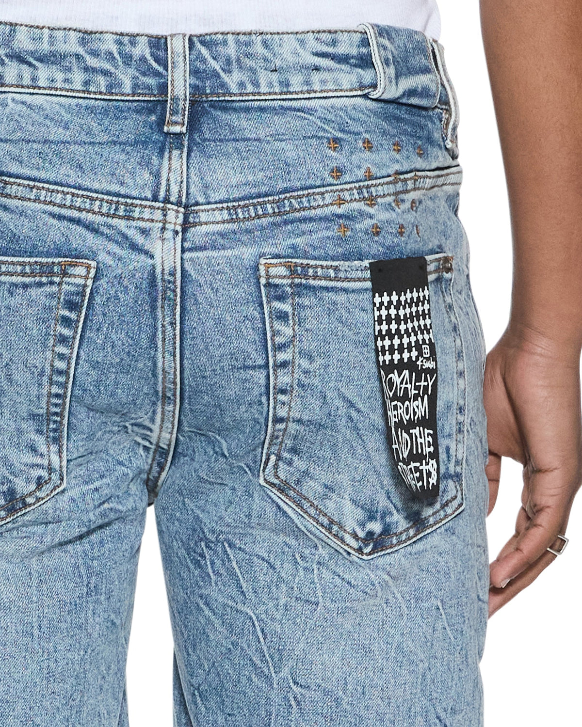 Mens Chopper Short Public Blue Slim Walkshorts - Denim