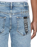 Mens Chopper Short Public Blue Slim Walkshorts - Denim