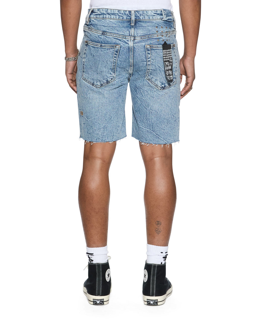 Mens Chopper Short Public Blue Slim Walkshorts - Denim