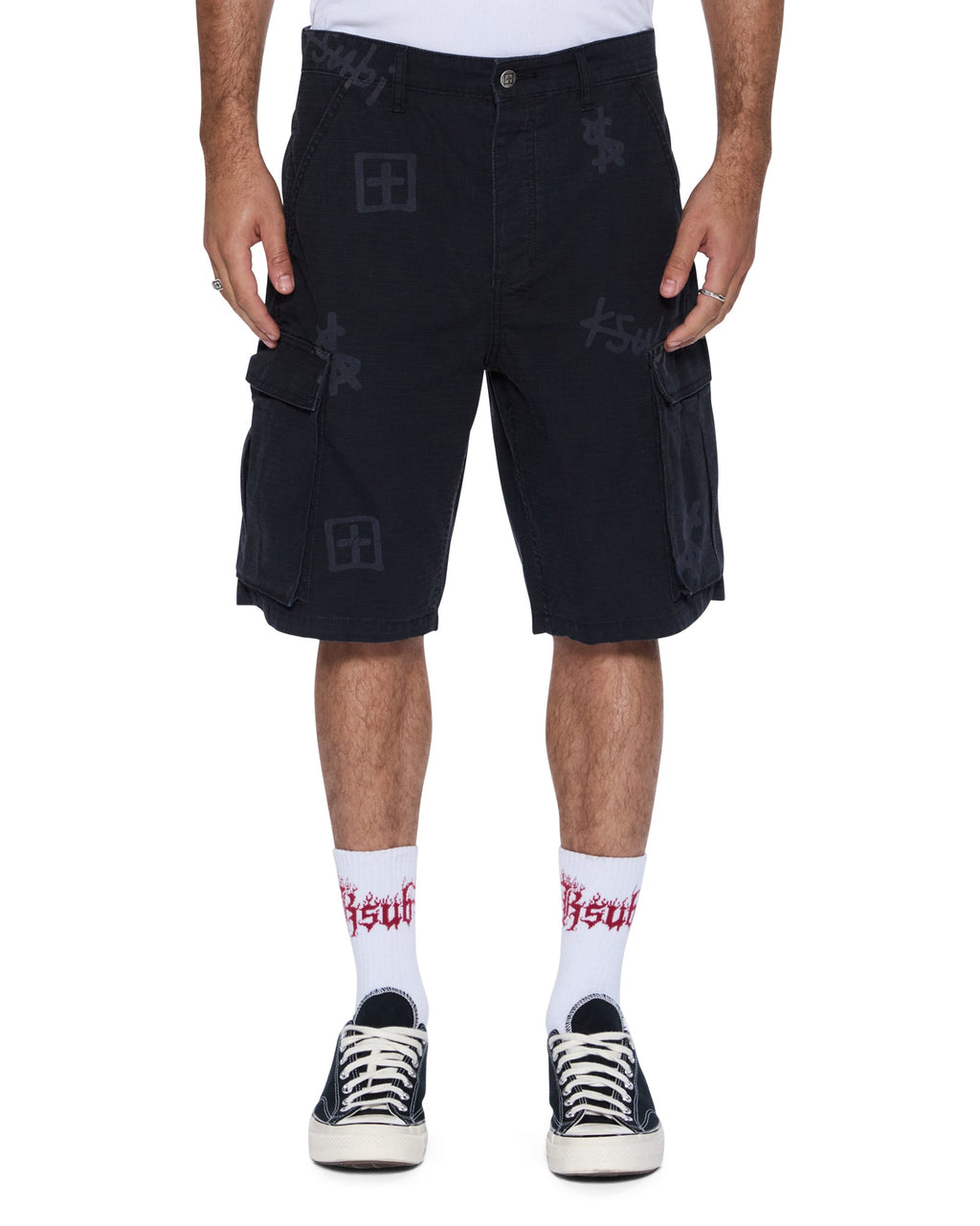 Mens Fugitive Cargo Short Kash Box Relaxed Walkshorts - Black