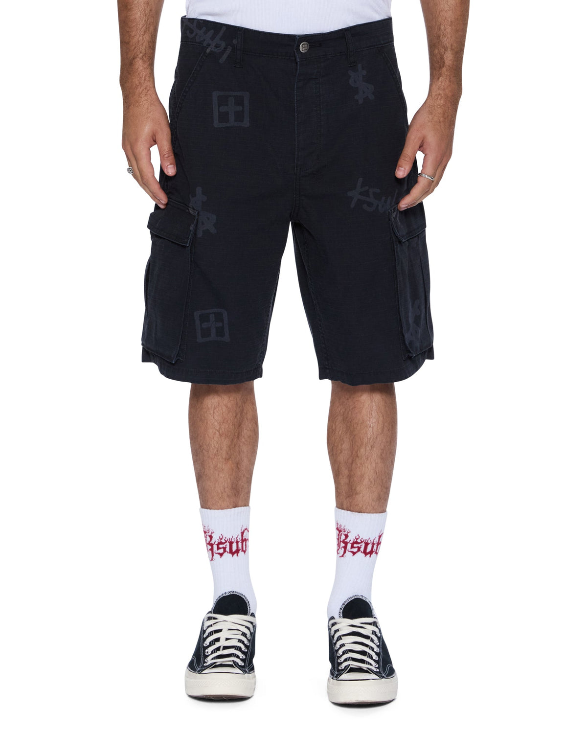 Mens Fugitive Cargo Short Kash Box Relaxed Walkshorts - Black