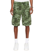 Mens Fugitive Cargo Short Hash Camo Relaxed Walkshorts - Green