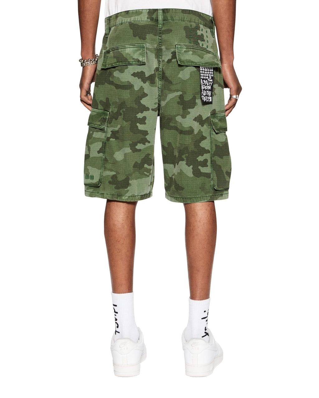 Mens Fugitive Cargo Short Hash Camo Relaxed Walkshorts - Green