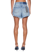 Womens Kut Off Denim Short Maverik Krystal Relaxed Walkshorts - Denim