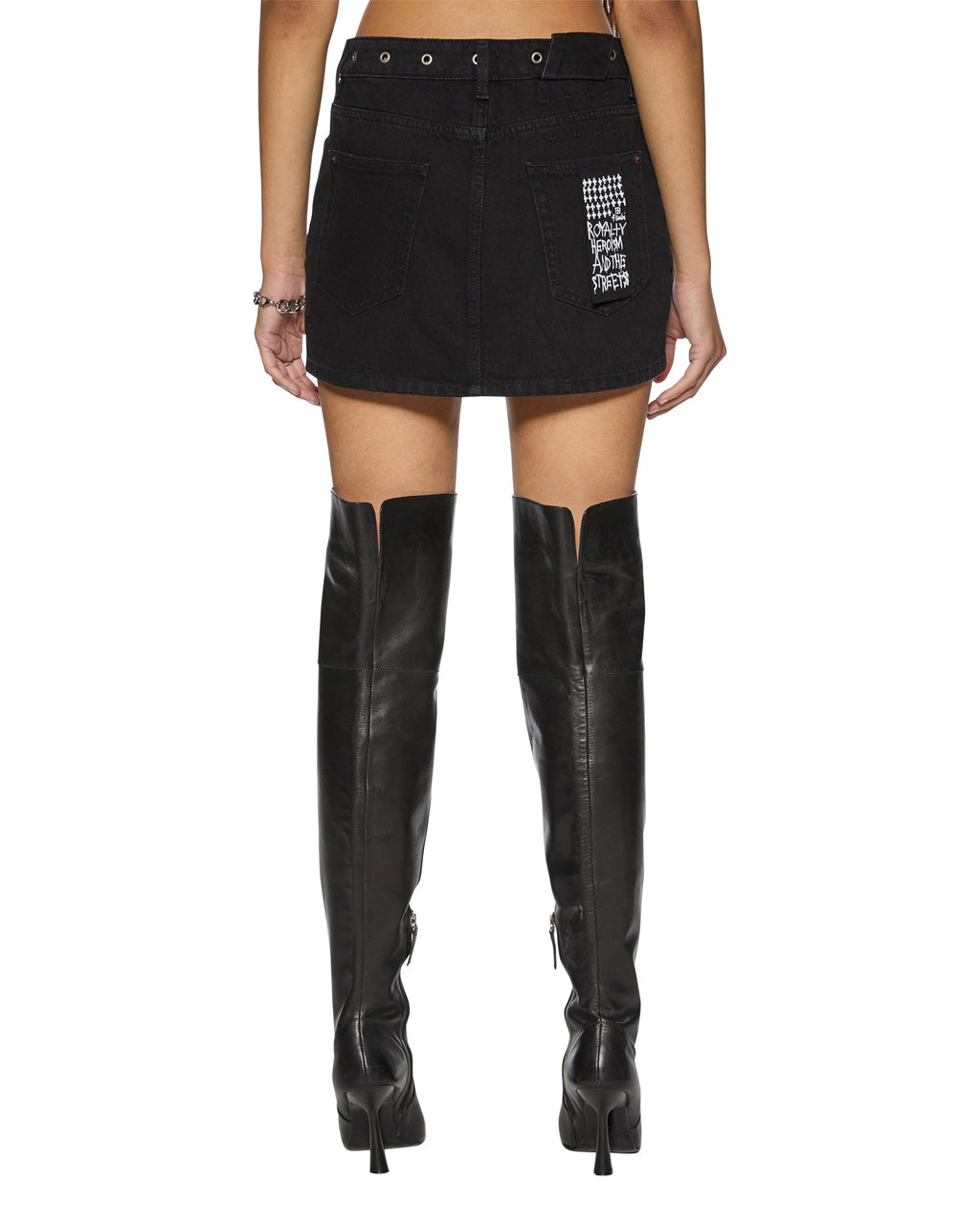 Womens Low Rider Mini Vice Slim Skirts - Black