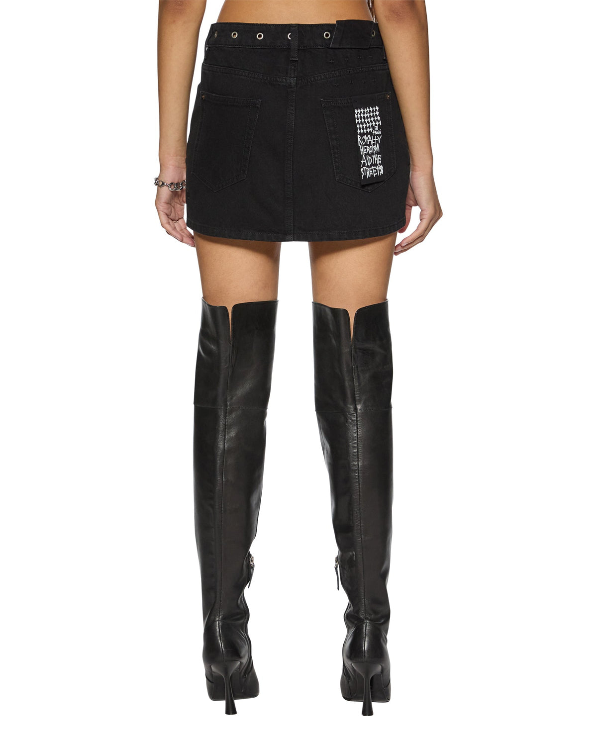 Womens Low Rider Mini Vice Slim Skirts - Black