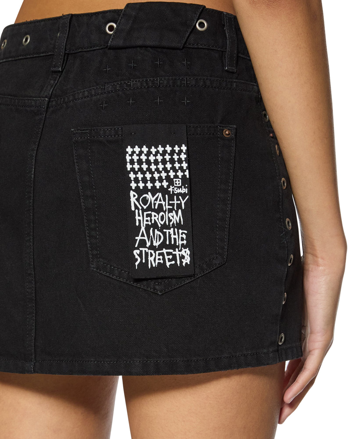 Womens Low Rider Mini Vice Slim Skirts - Black