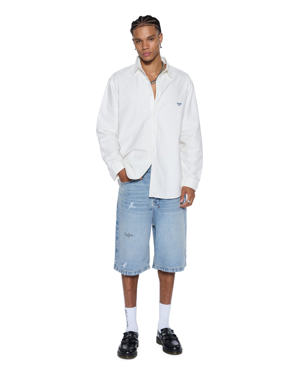 Mens Maxx Short Painter Blue Relaxed Walkshorts - Denim
