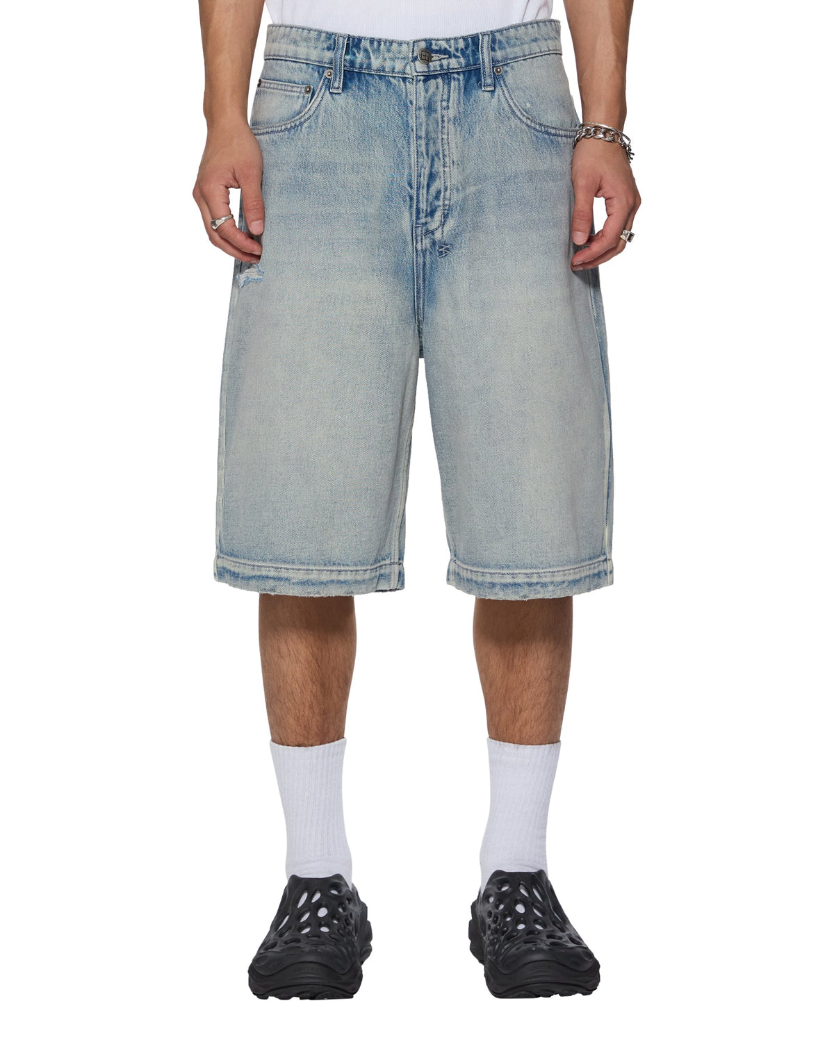 Mens Maxx Short Punk Blue Relaxed Walkshorts - Denim