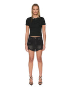 Womens Rollin Out Short Trashed Black Relaxed Walkshorts - Black