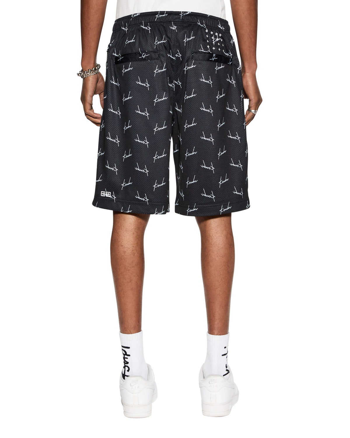 Mens Skript Mesh Short Black Regular Walkshorts - Black