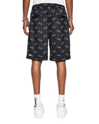 Mens Skript Mesh Short Black Regular Walkshorts - Black