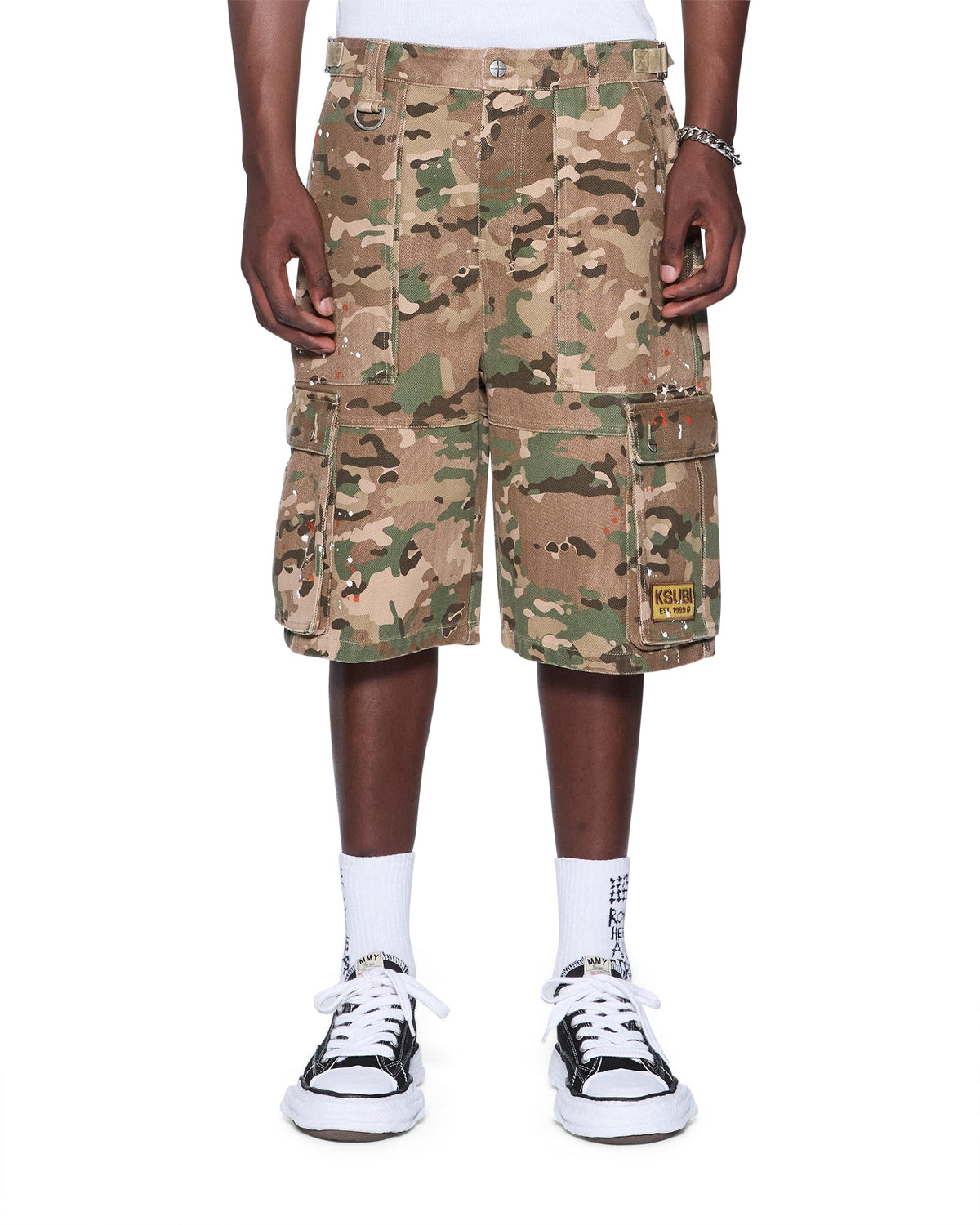 Mens Trooper Cargo Short Woodland Straight Walkshorts - Green