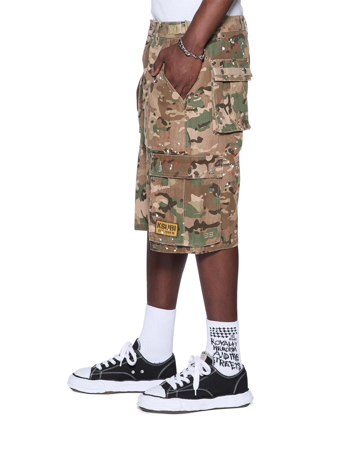 Mens Trooper Cargo Short Woodland Straight Walkshorts - Green