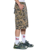 Mens Troop Cargo Short Camo Straight Walkshorts - Green