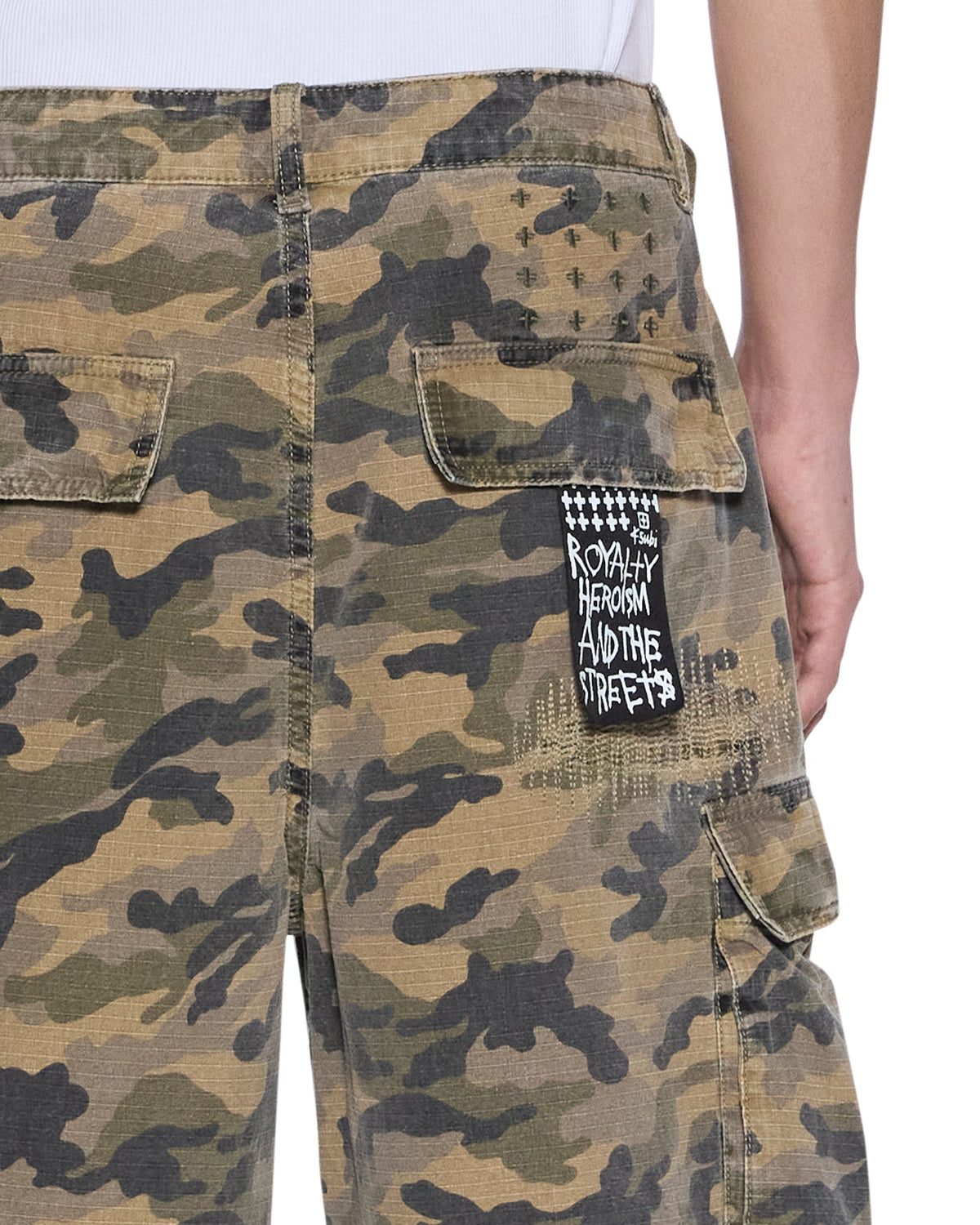 Mens Troop Cargo Short Camo Straight Walkshorts - Green