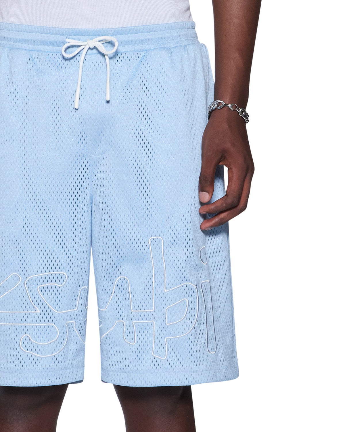 Mens 1999 Mesh Roll Short Sky Blue Relaxed Walkshorts - Blue