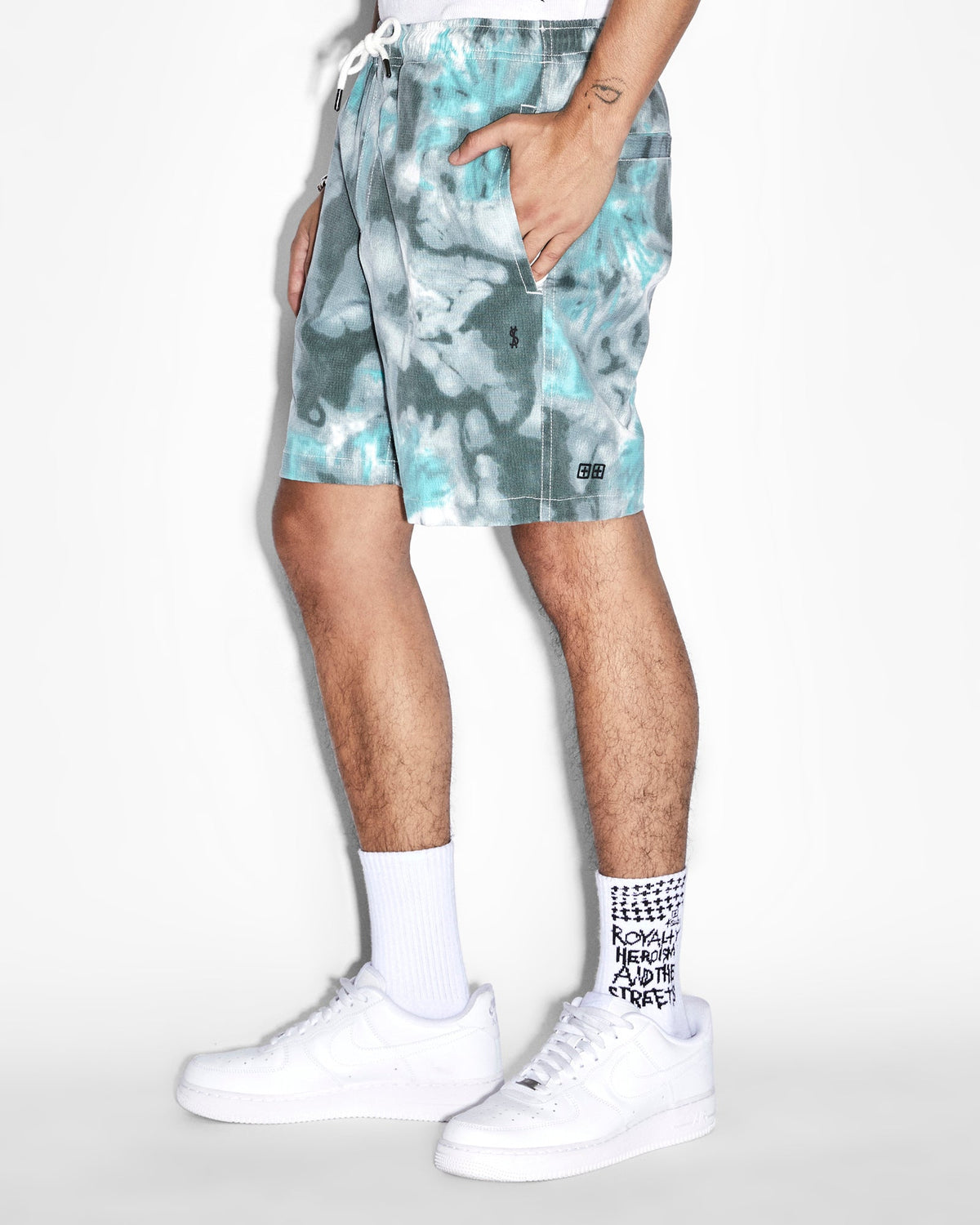 Mens Astro Short Green Dye Relaxed Walkshorts - Green