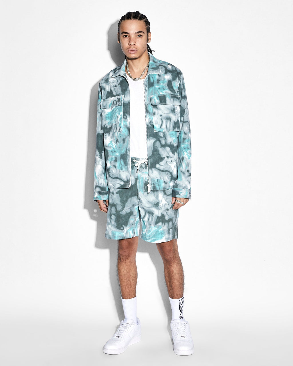 Mens Astro Short Green Dye Relaxed Walkshorts - Green