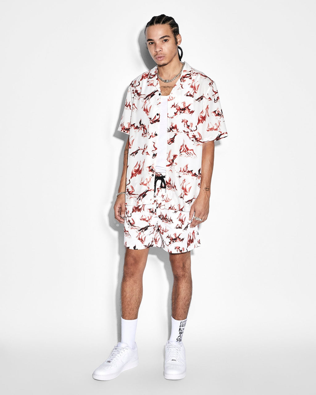 Mens Burnt Boardshort White Regular Walkshorts - White