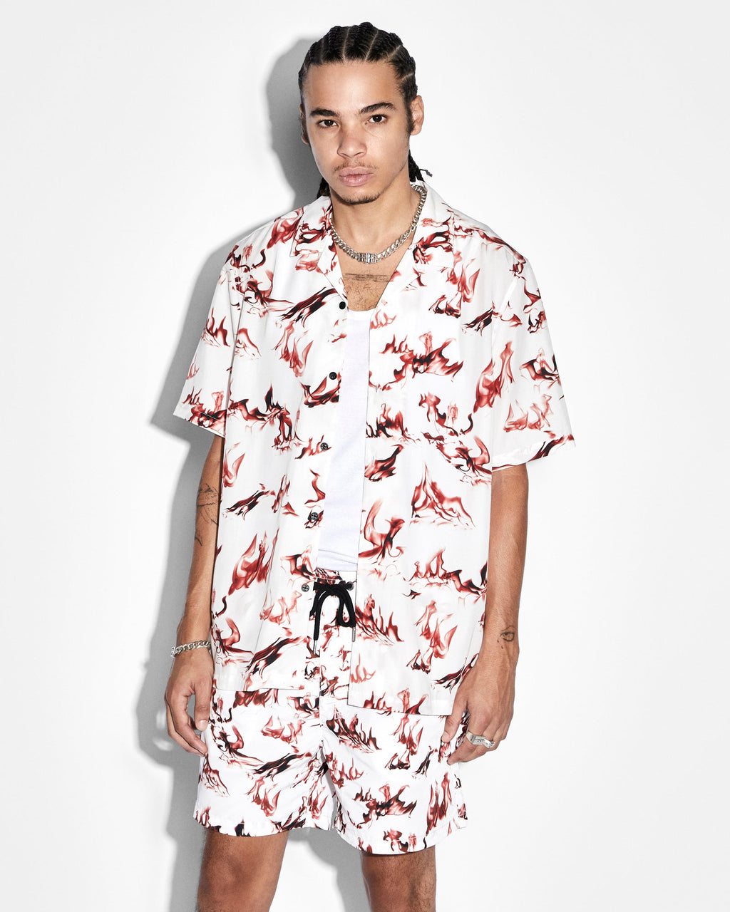 Mens Burnt Boardshort White Regular Walkshorts - White