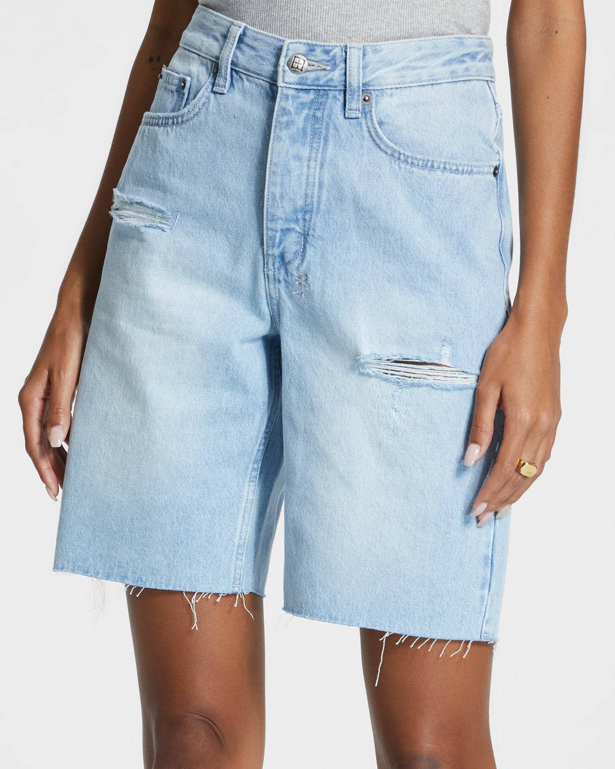Womens Brooklyn Short Sense Sliced Relaxed Walkshorts - Denim