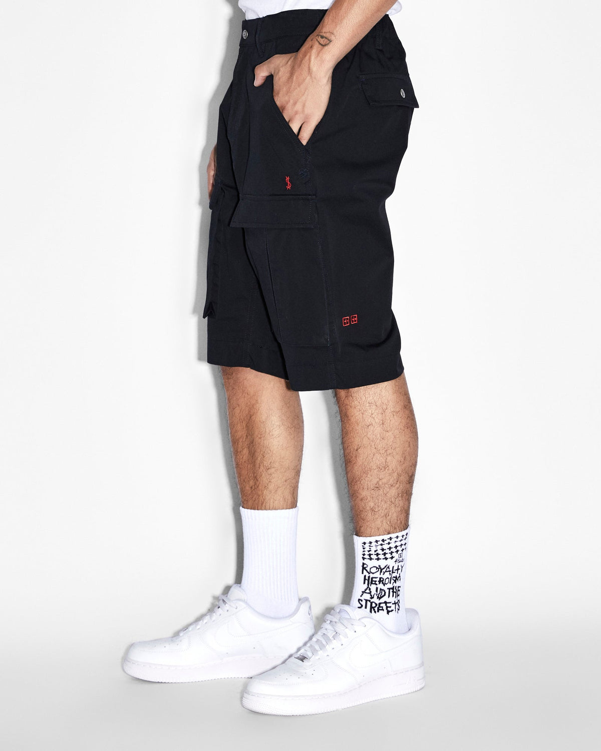 Mens Fugitive Cargo Short Tru Black Straight Walkshorts - Black