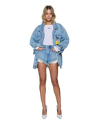 Womens Elle Short Babes Blue A Line Walkshorts - Denim