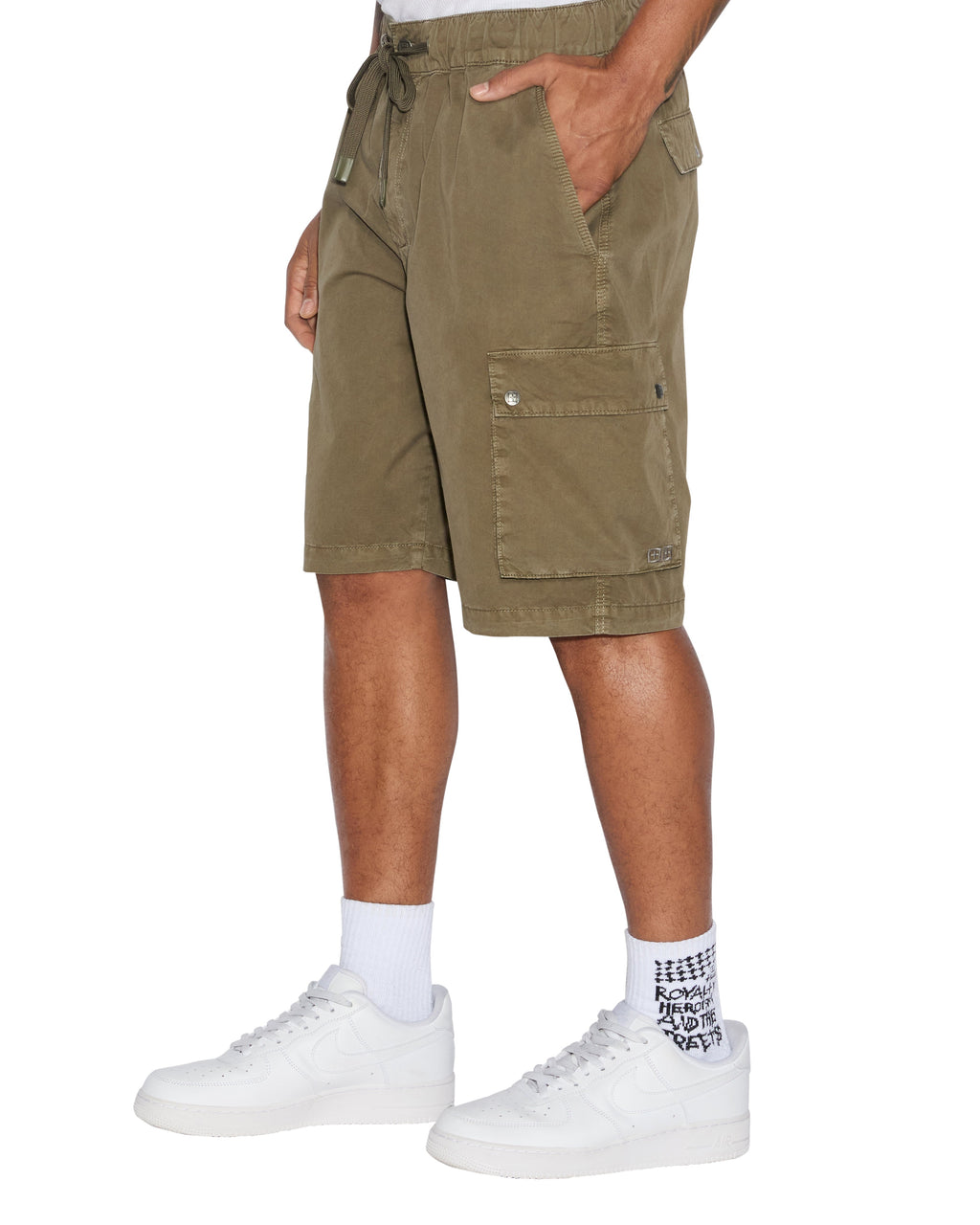Mens Krush Cargo Short Army Fade Regular Walkshorts - Green