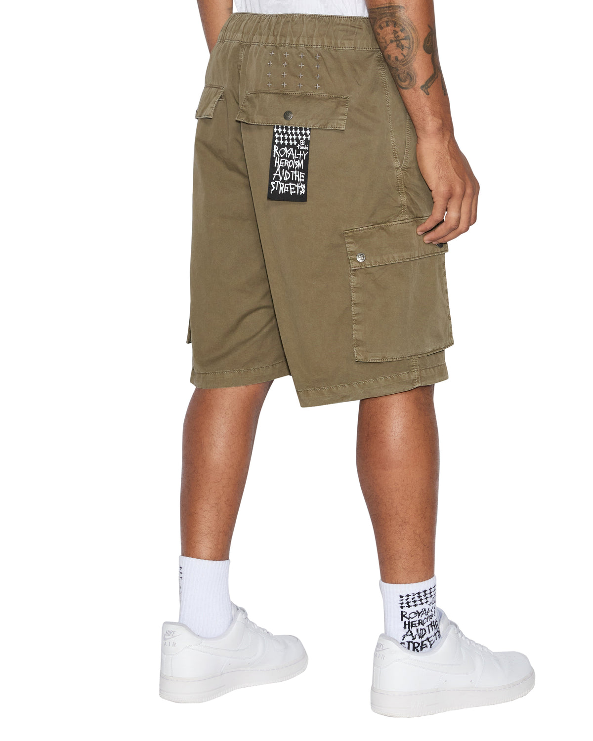 Mens Krush Cargo Short Army Fade Regular Walkshorts - Green