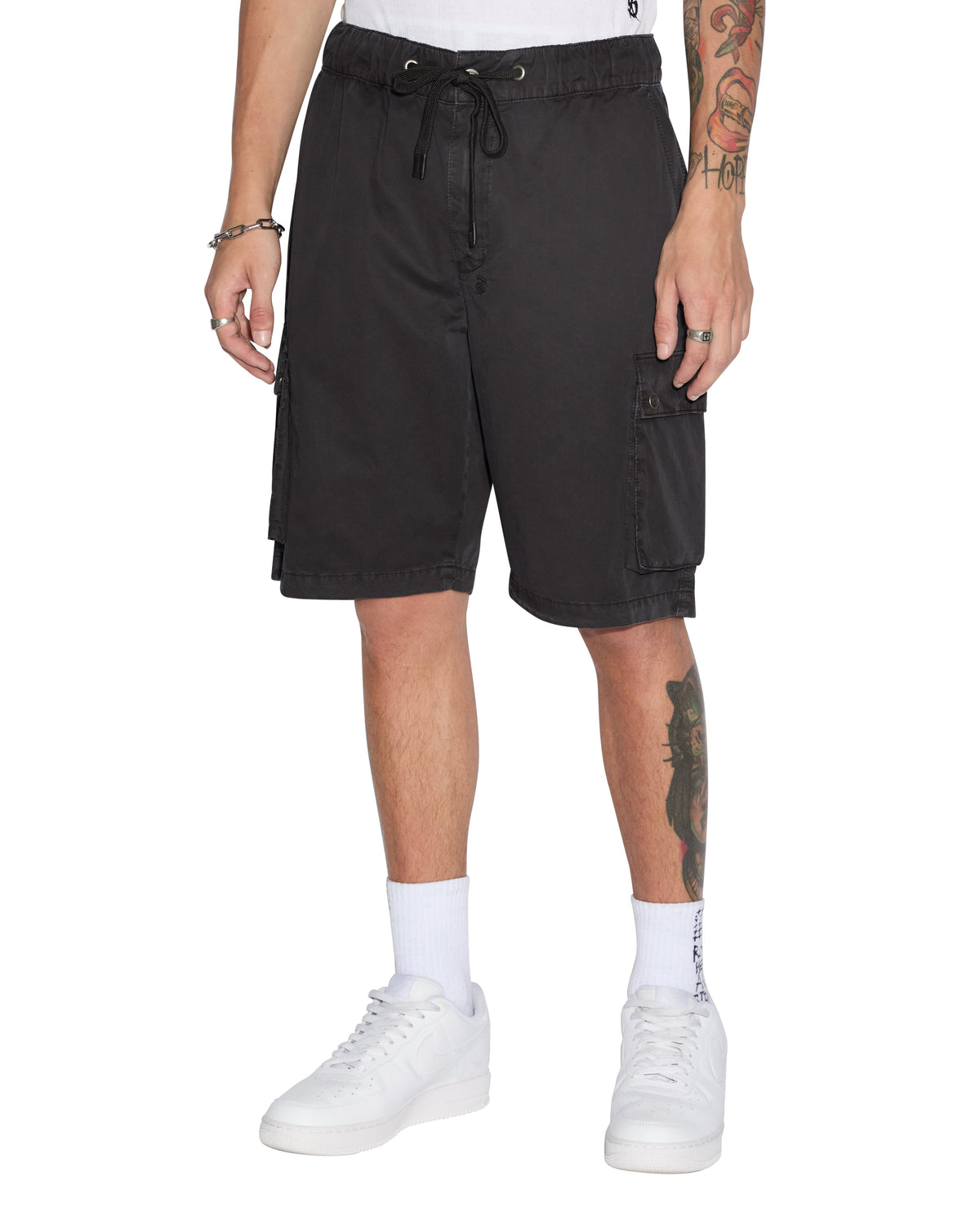 Mens Krush Cargo Short Black Regular Walkshorts - Black