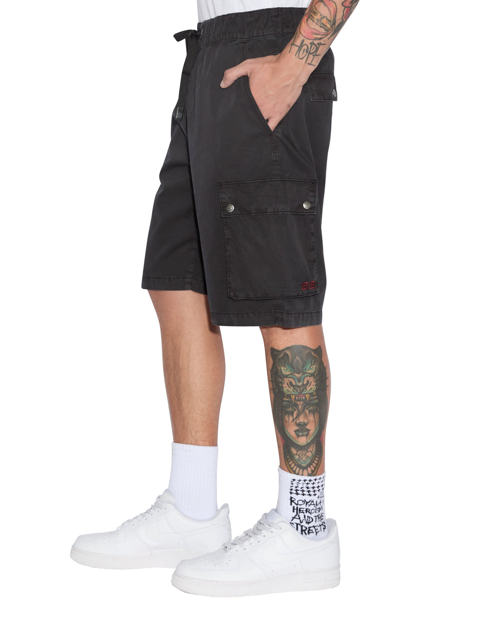 Mens Krush Cargo Short Black Regular Walkshorts - Black