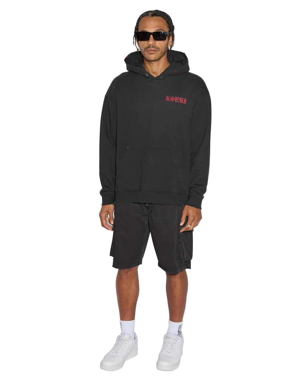 Mens Krush Cargo Short Black Regular Walkshorts - Black