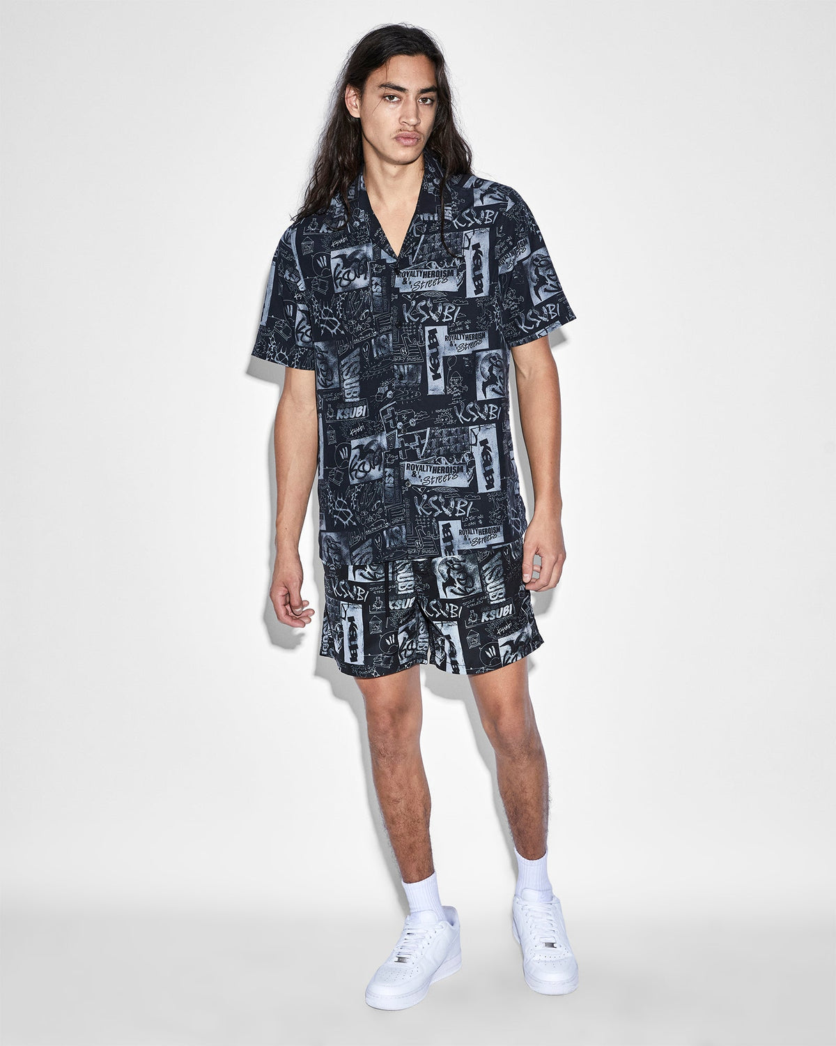 Mens Mash Up Boardshort Black Regular Walkshorts - Black