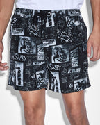 Mens Mash Up Boardshort Black Regular Walkshorts - Black