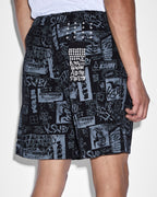 Mens Mash Up Walk Short Black Regular Walkshorts - Black