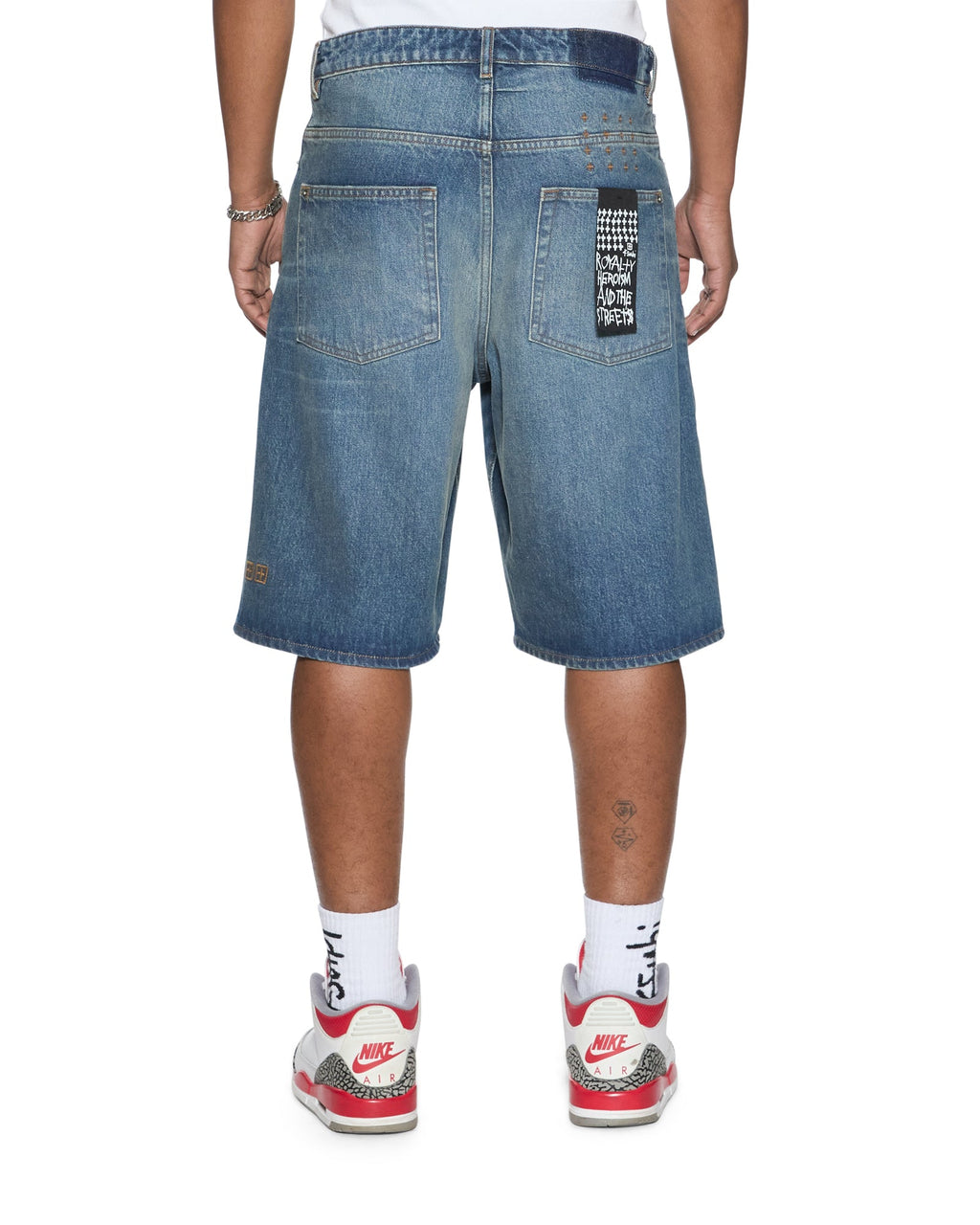 Mens Maxx Short Hendrix Blue Repair Relaxed Walkshorts - Denim