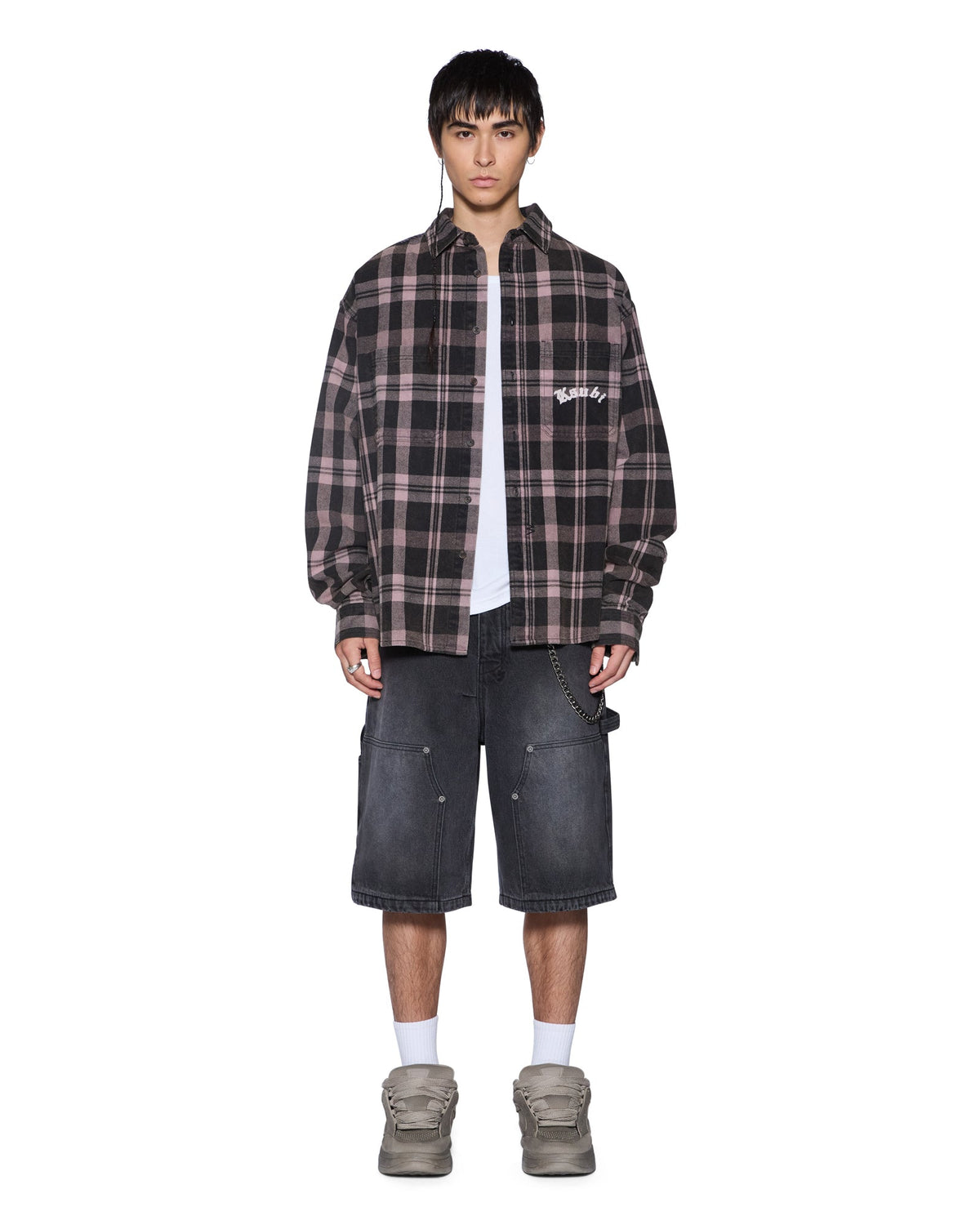 Mens Vulture Flannel Ls Shirt Plum Regular Shirts - Multi Colour