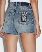 Womens Rise N Hi Short Overkast Fitted Walkshorts - Denim