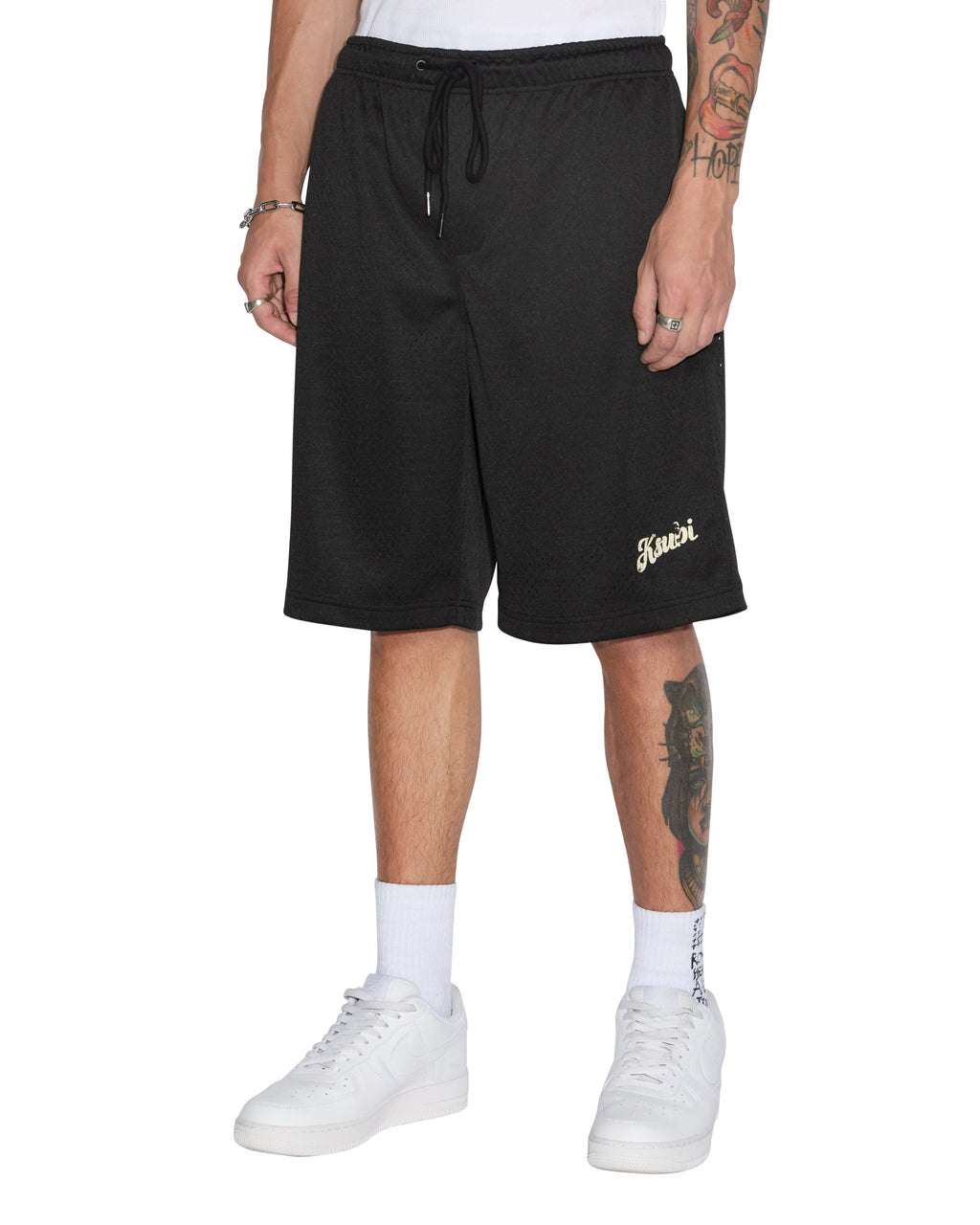 Mens Roll Mesh Short Black Regular Walkshorts - Black